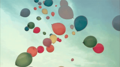 Flying Balloons GIF - Flying Balloons Rainbow Colors Balloons GIFs
