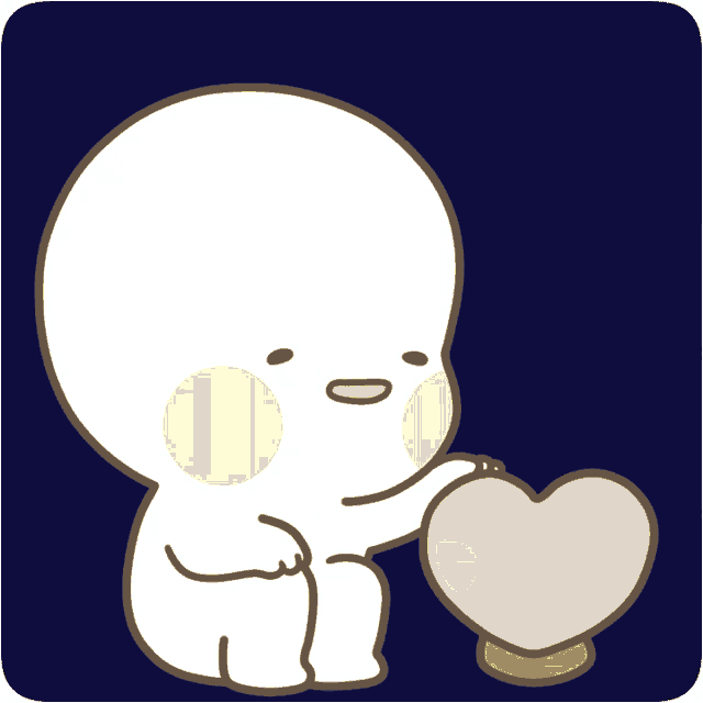 a cartoon of a person holding a heart with hearts coming out of it