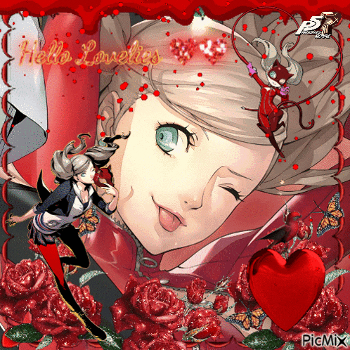 a picture of an anime girl with the words hello lovelies written on it