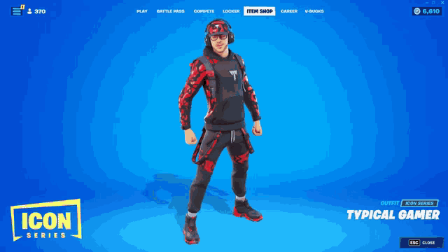 a man in a typical gamer outfit is on the screen