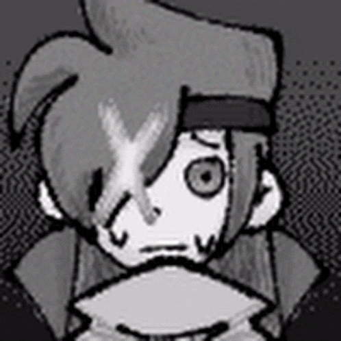 a black and white drawing of a boy with a fan in his mouth .
