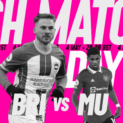 a black and white photo of two soccer players with the words bri vs mu on the bottom