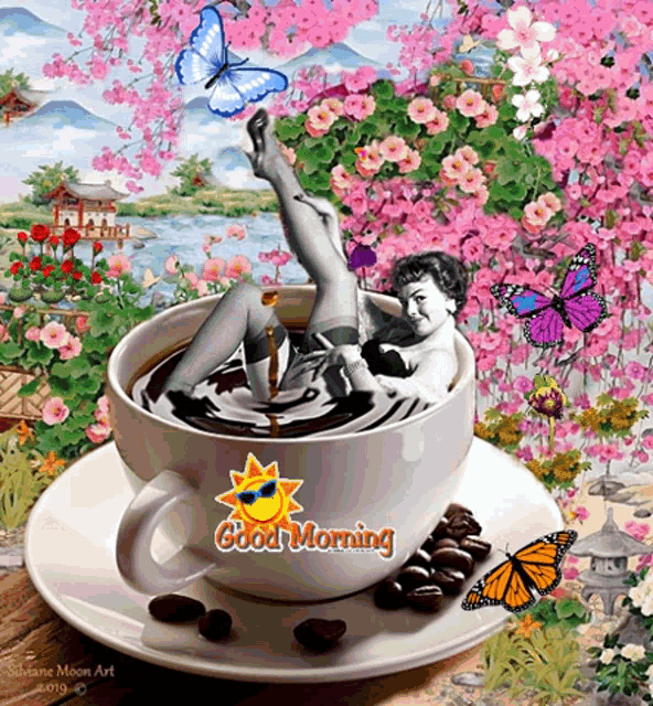 Coffee Flowers GIF - Coffee Flowers Butterfly GIFs