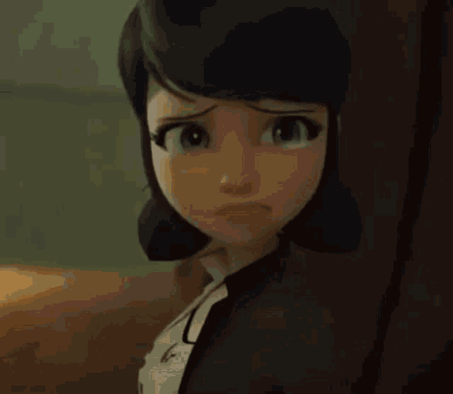 a close up of a cartoon character making a funny face .