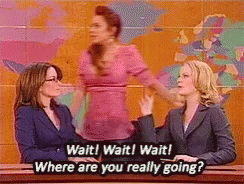 Tina Fey Wait Wait Wait Where Are You Really Going GIF - Tina Fey Wait Wait Wait Where Are You Really Going GIFs