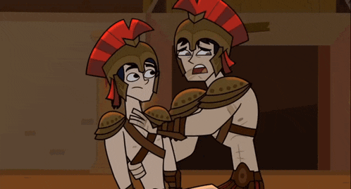 a cartoon of two soldiers kissing each other on the cheek