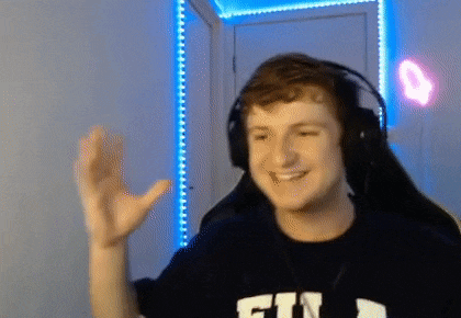 a man wearing headphones and a shirt that says fin on it