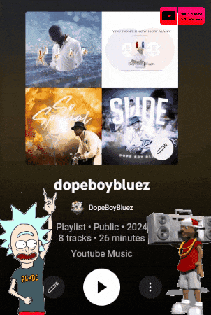 a playlist of dopeboybluez music is being played