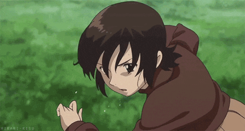 a gif of a girl with the name hikari-kisu on the bottom