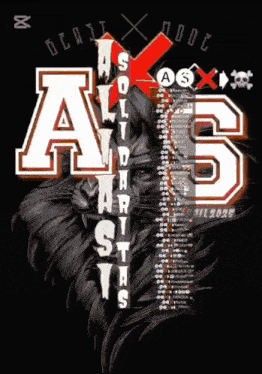 a poster with a lion and the letters a & s on it