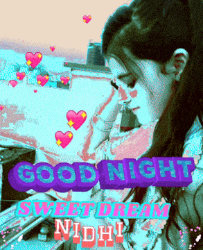 a picture of a woman with the words " good night sweet dream nidhi "