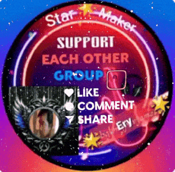 a star maker logo that says support each other group like comment share