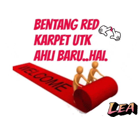 a sign that says bentang red karpet utk asli baru hai