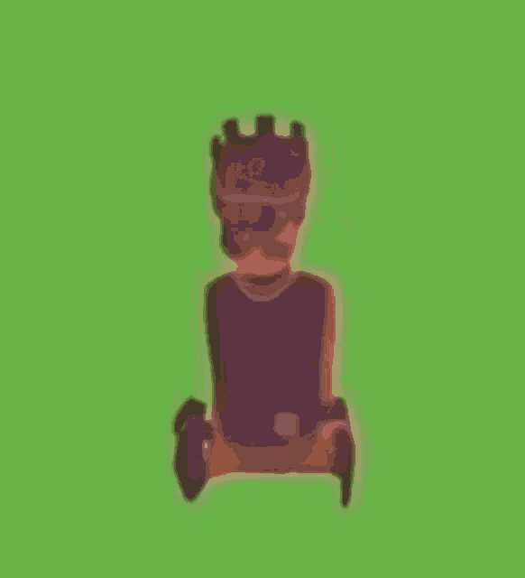 a cartoon of a man wearing a crown and gloves .