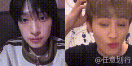 a close up of a person 's face and a close up of a person 's face .