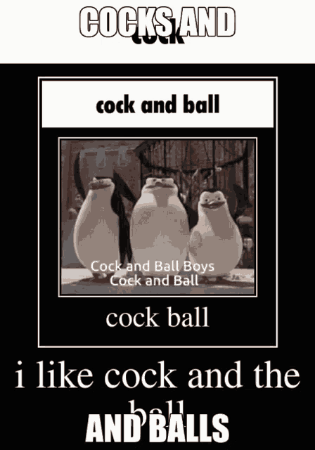 a poster that says cocksand cock and ball on it