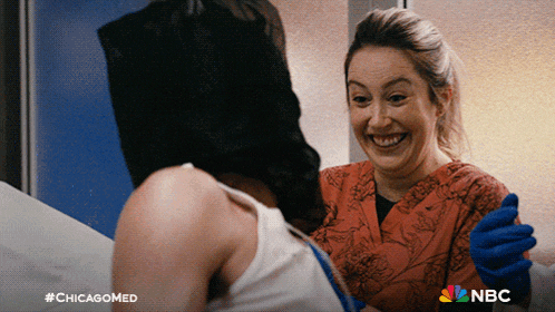 a nbc ad for chicagomed shows a woman smiling at another woman