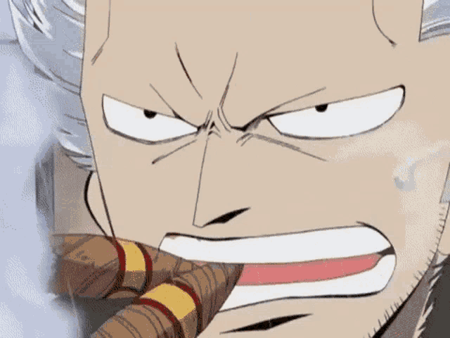 a man is smoking a cigar in a cartoon .