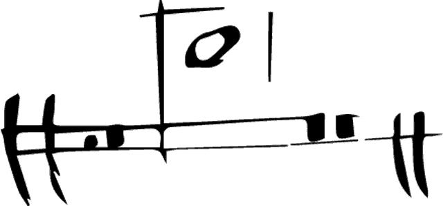 a black and white image of a drawing of a sword with the word toil written on it .