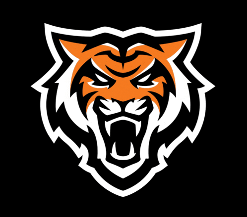 a tiger 's head is shown with its mouth open