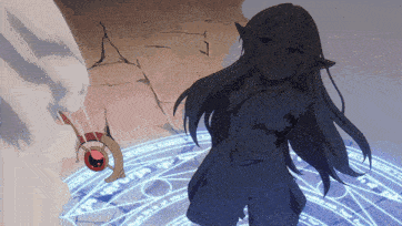 a drawing of a girl standing in front of a circle that says ' a '