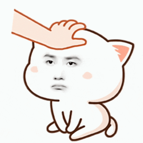 a hand is petting a white cat 's head