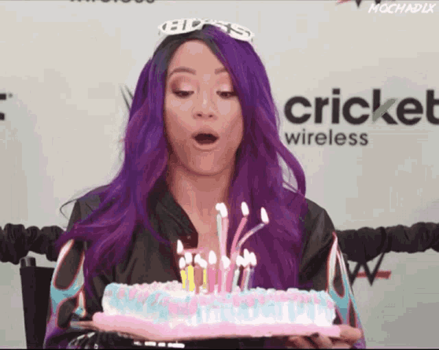 Sasha Banks Birthday GIF - Sasha Banks Birthday Birthday Cake GIFs