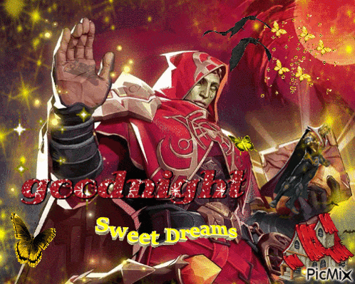 a picture of a man with the words goodnight sweet dreams below him