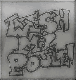 a black and white drawing that says twist and poult