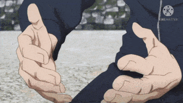 a close up of a person 's hands with the words kinemaster on the bottom left