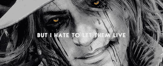 a close up of a person 's face with the words but i hate to let them live written below it .