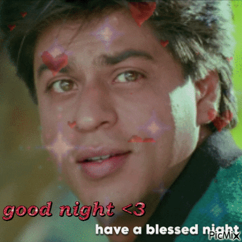 a picture of a man with the words " good night < 3 have a blessed night "