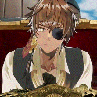 a man with a bandage on his eye sits in a chair