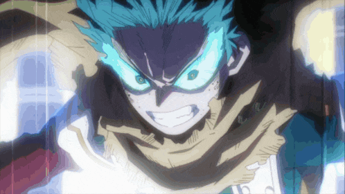a cartoon character with a scarf around his neck has blue eyes