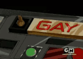a cartoon shows a switch that says gay on it