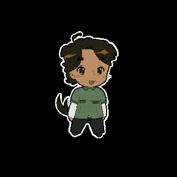 a pixel art drawing of a person with a dog tail