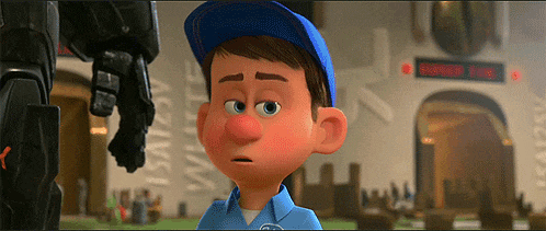 a cartoon character is standing in front of a sign that says super trix