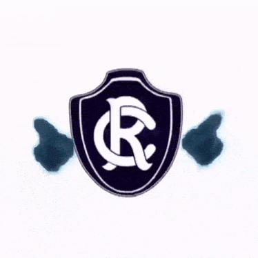 a shield with the letter r on it is surrounded by a pair of hands