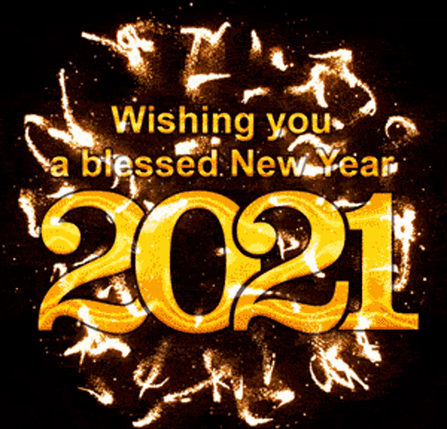 a greeting card wishing you a blessed new year in 2021