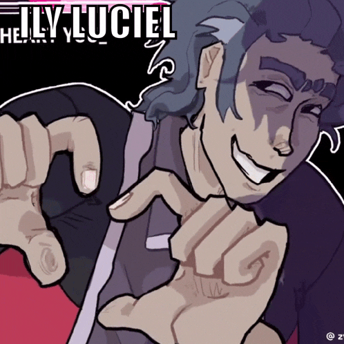 a drawing of a man with the name lily luciel