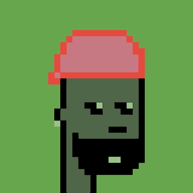 a pixel art of a person wearing a red hat and a beard .