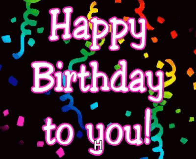 the words happy birthday to you are surrounded by colorful confetti .