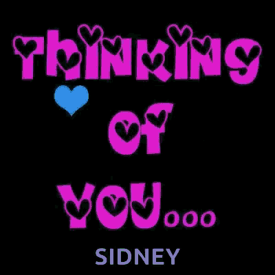 a poster that says ' thinking of you ' on it