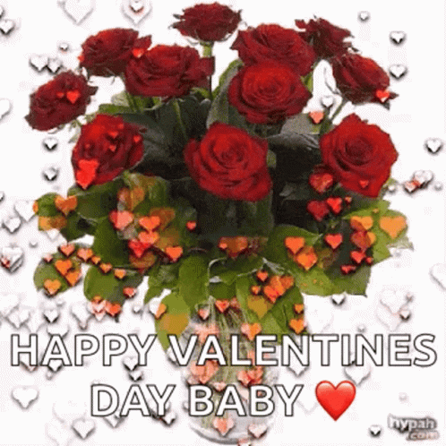 Flowers Happy Valentines Day GIF - Flowers Happy Valentines Day Hearts GIFs