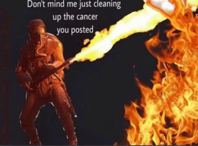 Dont Mind Me Just Cleaning The Cancer You Posted Meme