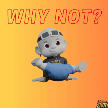 a cartoon character with a hoodie that says zhot on it