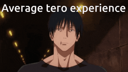 a man holding a gun with the words " average tero experience " below him