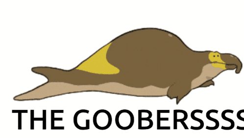 a cartoon drawing of a seal with the words the goobersss below it