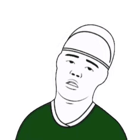 a black and white drawing of a man with chinese writing on his face