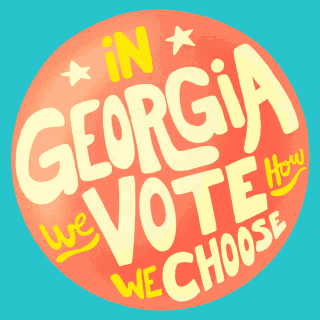 a sticker that says " in georgia we vote how we choose " on it